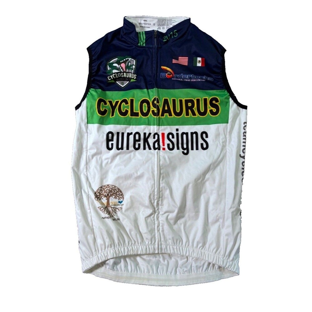 Cycclosaurus El Paso TX Cycling Vest Men's S White Green | Bike Vest